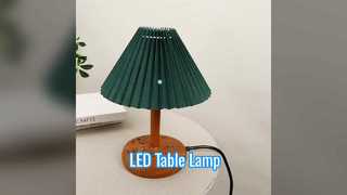 Đèn bàn đầu giường cổng sạc USB-C có đế gỗ & bóng đèn LED có thể điều chỉnh độ sáng Bóng vải lanh hiện đại