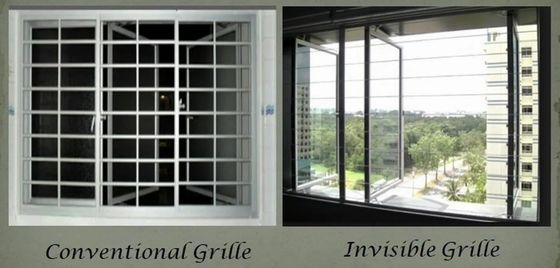 Aluminium Track Frame Grille Screen Invisible 304/316 Thép không gỉ