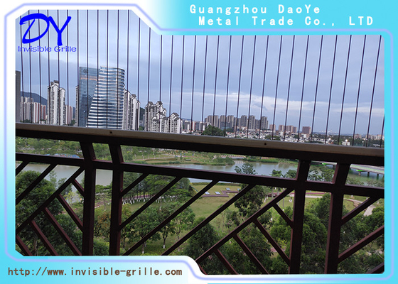 Modern Nylon Coated 316 Wire Clip Crossing 2.0mm Balcony Invisible Grille Dễ cài đặt
