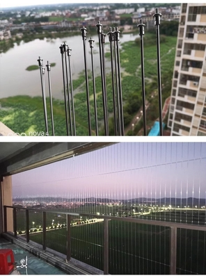 3mm Reel Steel Wire Balcony Grilles Với 100kg Capacity Balcony Reel Grille