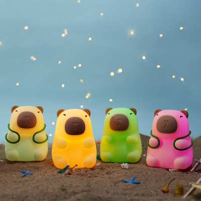 Mới đến 7 màu silicone Capybara Đèn đêm Quà tặng sinh nhật Đèn đêm