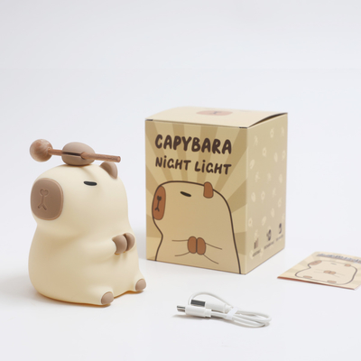 Cute silicone Capybara Night Light Đèn đêm trẻ em quà tặng Usb Sản phẩm động vật có thể sạc lại Đèn đêm silicone