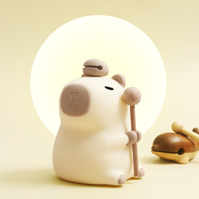 Thiết kế hiện đại Silikon Capybara Đèn đêm Đèn cầm tay USB sạc lại nguồn ánh sáng LED Kiểm soát cảm ứng Đèn động vật Cho phòng ngủ