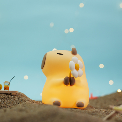 Thiết kế hiện đại Silikon Capybara Đèn đêm Đèn cầm tay USB sạc lại nguồn ánh sáng LED Kiểm soát cảm ứng Đèn động vật Cho phòng ngủ