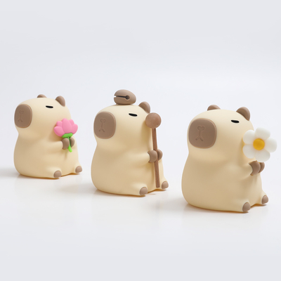 Cute silicone Capybara Night Light Đèn đêm trẻ em quà tặng Usb Sản phẩm động vật có thể sạc lại Đèn đêm silicone