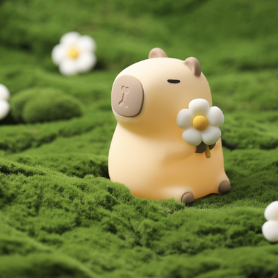 Thiết kế hiện đại Silikon Capybara Đèn đêm Đèn cầm tay USB sạc lại nguồn ánh sáng LED Kiểm soát cảm ứng Đèn động vật Cho phòng ngủ