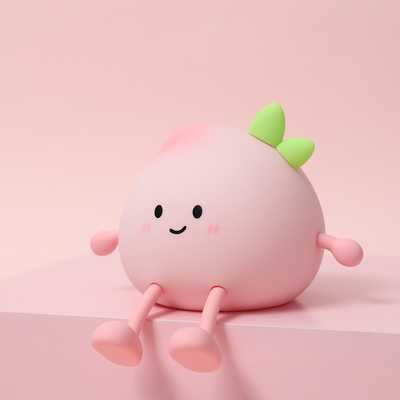 2024 New Creative Peach Shape Night Lamp Soft Silicone 7 Color Changing Eye Care Night Light For Children Gifts Đèn bàn