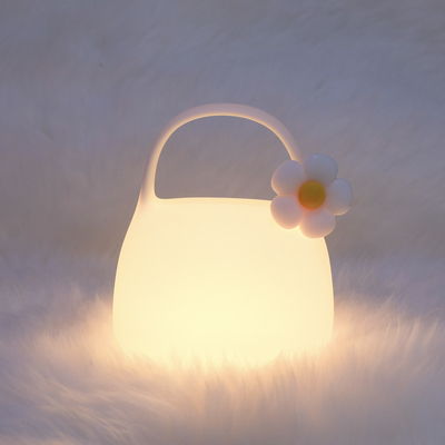 DIY Creative Gift Handbag Silicone Clapping Lamp With Time Trang trí bên giường Không khí Ngủ Đêm Ánh sáng