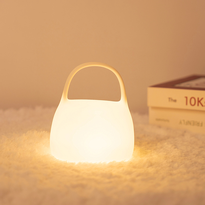 DIY Creative Gift Handbag Silicone Clapping Lamp With Time Trang trí bên giường Không khí Ngủ Đêm Ánh sáng