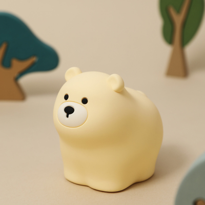 OEM LED dễ thương phim hoạt hình silicone Bear Đèn ngủ Usb Đèn đêm sạc lại phòng ngủ trẻ em Đèn đêm bên giường