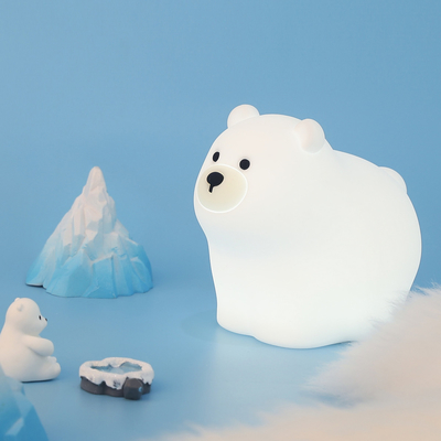OEM LED dễ thương phim hoạt hình silicone Bear Đèn ngủ Usb Đèn đêm sạc lại phòng ngủ trẻ em Đèn đêm bên giường