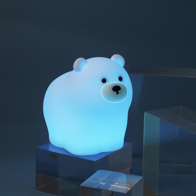 OEM LED dễ thương phim hoạt hình silicone Bear Đèn ngủ Usb Đèn đêm sạc lại phòng ngủ trẻ em Đèn đêm bên giường