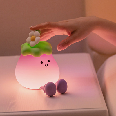 rau quả trứng nhỏ đèn silicone USB sạc lại phòng ngủ cạnh giường Pat đèn đêm cho quà tặng