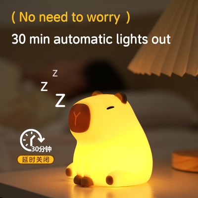 USB sạc lại làm mờ Capybara Đèn đêm Silicone Đèn đêm Phòng ngủ trẻ em Đèn bàn bên giường