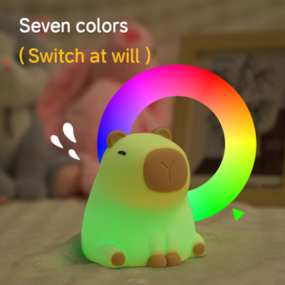 New Cute Capybara Silicone Night Light Usb Sản phẩm có thể sạc lại Led Pat Lamp Timing Dimming Decorative Table Sleep Night Lamp