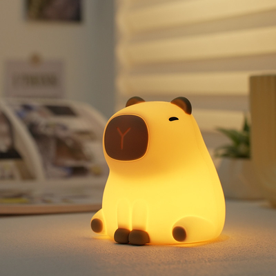 New Cute Capybara Silicone Night Light Usb Sản phẩm có thể sạc lại Led Pat Lamp Timing Dimming Decorative Table Sleep Night Lamp