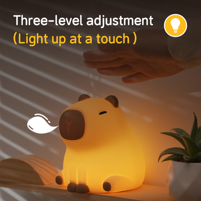 New Cute Capybara Silicone Night Light Usb Sản phẩm có thể sạc lại Led Pat Lamp Timing Dimming Decorative Table Sleep Night Lamp
