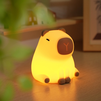 USB sạc lại làm mờ Capybara Đèn đêm Silicone Đèn đêm Phòng ngủ trẻ em Đèn bàn bên giường