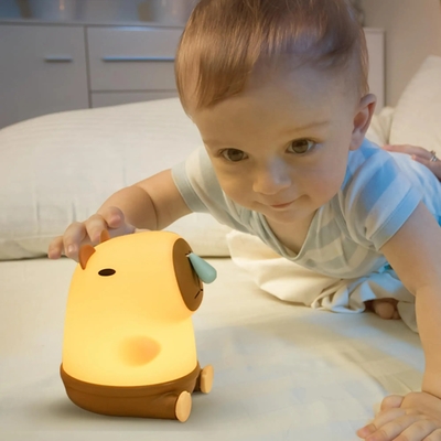 Sản phẩm bán buôn Capybara Night Light Động vật đáng yêu Đèn đêm Snottybara Đèn cảm ứng silicone trang trí Đèn cầm tay Sản phẩm sạc lại cho trẻ em