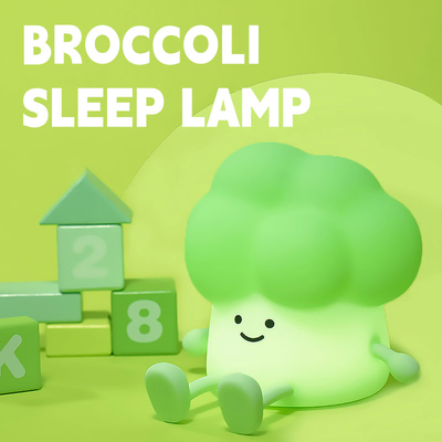 DY Trendy Sleep Silicone Night Light Đèn rau bên giường sạc lại Đèn xanh 3 cấp Đèn đêm bông cải xanh