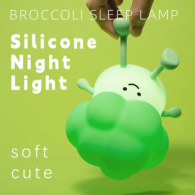 DY Trendy Sleep Silicone Night Light Đèn rau bên giường sạc lại Đèn xanh 3 cấp Đèn đêm bông cải xanh