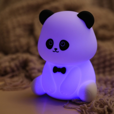 Gentleman Panda Night Light Kneading and Relieving Stress Office Ornament Bedhead Companion Sleep LED Desk Lamp  Đèn bàn