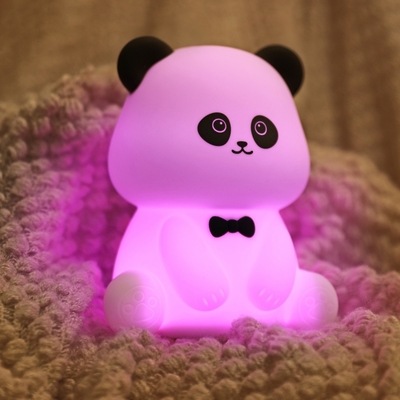 Gentleman Panda Night Light Kneading and Relieving Stress Office Ornament Bedhead Companion Sleep LED Desk Lamp  Đèn bàn