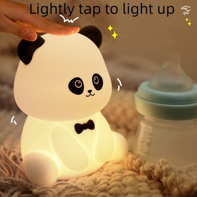 Gentleman Panda Night Light Kneading and Relieving Stress Office Ornament Bedhead Companion Sleep LED Desk Lamp  Đèn bàn