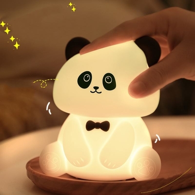 Động vật dễ thương USB Đèn trẻ em có thể sạc lại Silikon Panda Đèn đêm LED cho trẻ em Đèn đêm