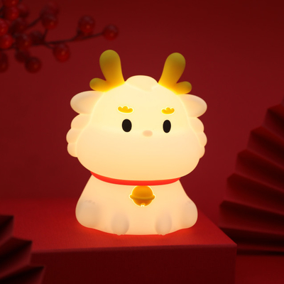 LED USB sạc lại Dimming Dragon Touch phim hoạt hình đồ trang trí phòng ngủ dễ thương silicone baby loung Table Lamp Night Light
