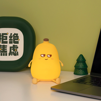Thiết kế hiện đại chuối Silicone Night Light Cute Rechargeable Dimmable LED Đèn bàn nhỏ cho phòng ngủ và đồ trang trí bàn