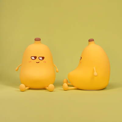 Cute chuối phim hoạt hình trái cây đèn LED ánh sáng đêm đèn silicone cảm biến cảm ứng thời gian USB sạc lại trẻ em phòng ngủ sinh nhật quà tặng
