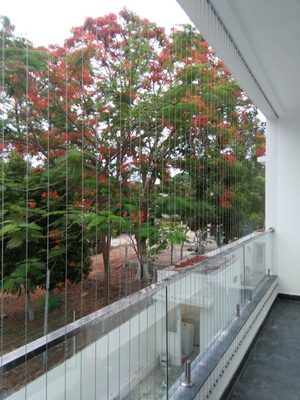 Không bị cản trở View Invisible Balcony Grille Cáp thép không gỉ cao nhất