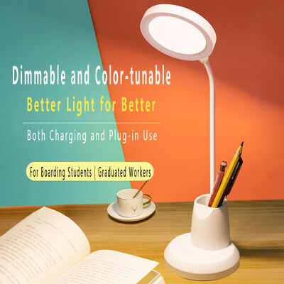 Đèn bàn hiện đại đơn giản giá đỡ bút LED có thể sạc lại, cắm điện, bảo vệ mắt, đèn học, đèn đọc sách ký túc xá đại học, cảm ứng