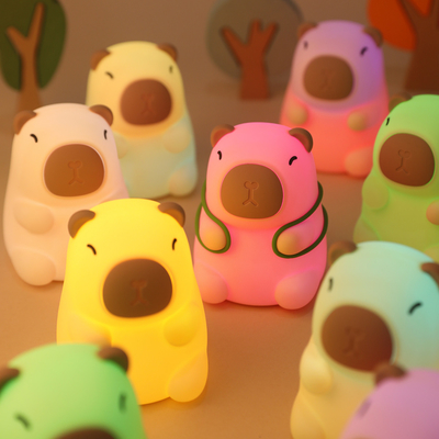 Mới đến 7 màu silicone Capybara Đèn đêm Quà tặng sinh nhật Đèn đêm