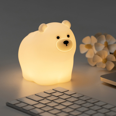 OEM LED dễ thương phim hoạt hình silicone Bear Đèn ngủ Usb Đèn đêm sạc lại phòng ngủ trẻ em Đèn đêm bên giường