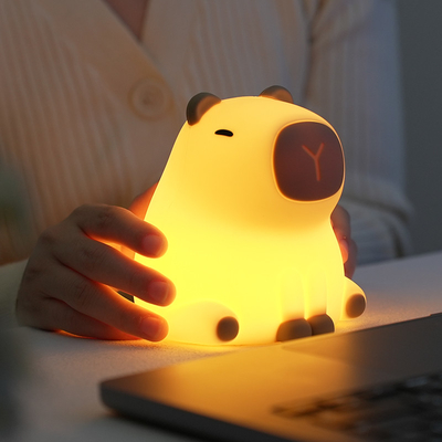 New Cute Capybara Silicone Night Light Usb Sản phẩm có thể sạc lại Led Pat Lamp Timing Dimming Decorative Table Sleep Night Lamp
