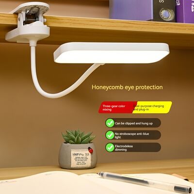 Đèn bàn đọc LED hiện đại với chức năng sạc bóng nhựa hình vuông ba màu điều chỉnh nhiệt độ